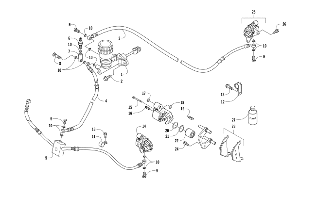 Parts Diagram for Arctic Cat 2017 PROWLER 500 ATV HYDRAULIC BRAKE ASSEMBLY