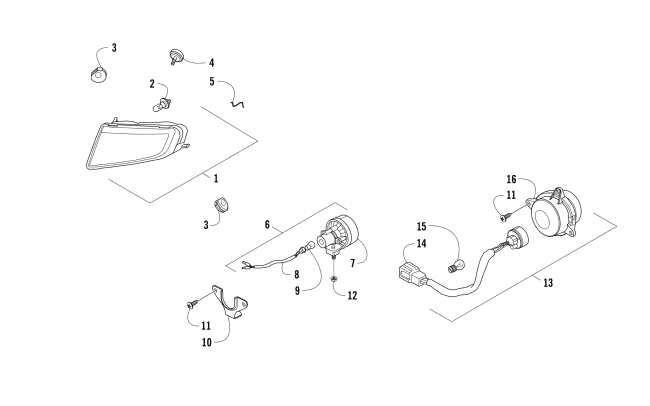 Parts Diagram for Arctic Cat 2017 PROWLER 500 ATV HEADLIGHT AND TAILLIGHT ASSEMBLY