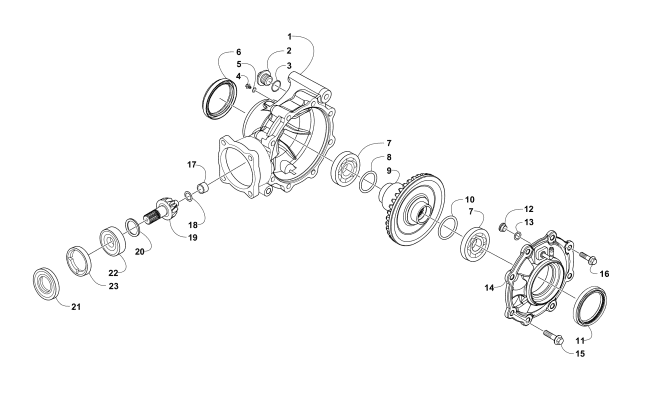 Parts Diagram for Arctic Cat 2017 PROWLER 500 ATV REAR DRIVE GEARCASE ASSEMBLY