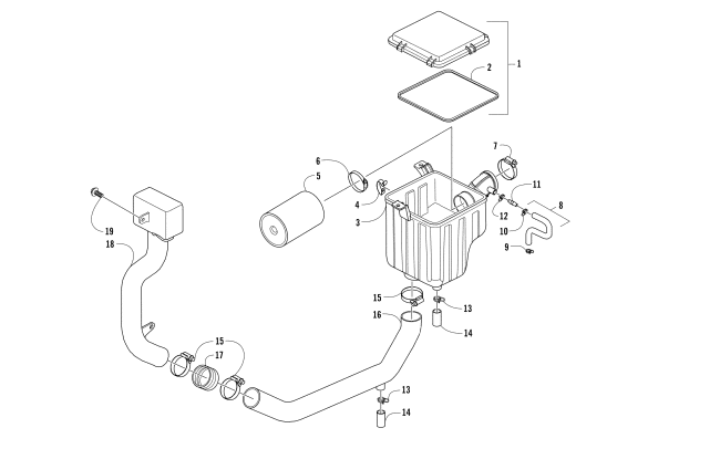 Parts Diagram for Arctic Cat 2017 PROWLER 500 ATV AIR INTAKE ASSEMBLY