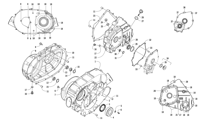 Parts Diagram for Arctic Cat 2017 PROWLER 500 ATV CLUTCH/V-BELT/MAGNETO COVER ASSEMBLY