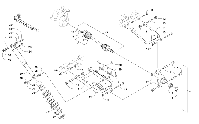 Parts Diagram for Arctic Cat 2016 HDX 700 XT ATV REAR SUSPENSION ASSEMBLY