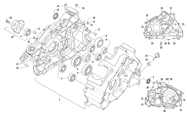 Parts Diagram for Arctic Cat 2017 700 HDX XT ATV CRANKCASE ASSEMBLY