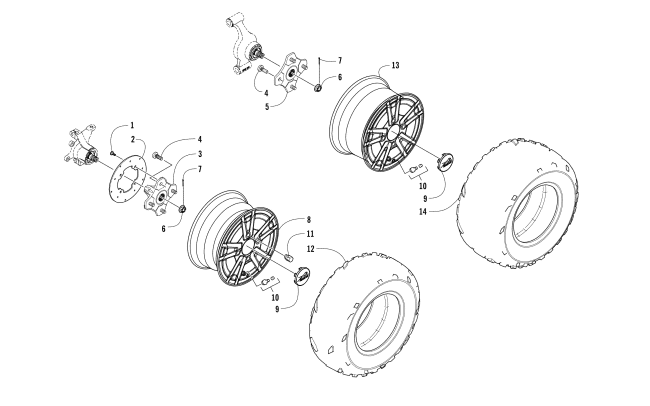 Parts Diagram for Arctic Cat 2017 ALTERRA TRV 550 XT EPS ATV WHEEL AND TIRE ASSEMBLY