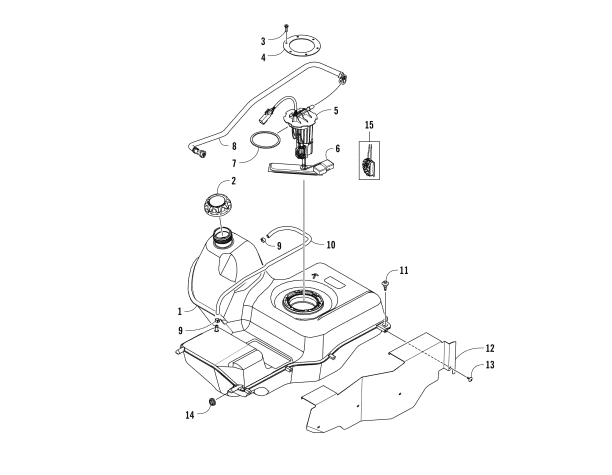 Parts Diagram for Arctic Cat 2017 ALTERRA TRV 550 XT EPS ATV GAS TANK ASSEMBLY