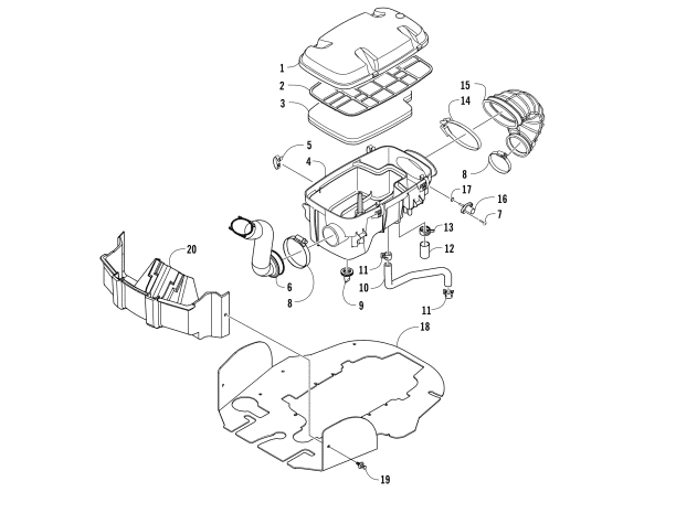 Parts Diagram for Arctic Cat 2017 ALTERRA TRV 700 XT EPS ATV AIR INTAKE ASSEMBLY