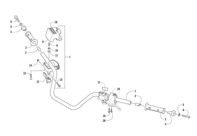 Parts Diagram for Arctic Cat 2017 ALTERRA TRV 550 XT EPS ATV HANDLEBAR ASSEMBLY