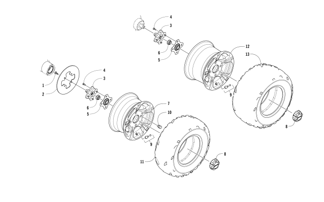 Parts Diagram for Arctic Cat 2017 HDX 700 CREW XT ATV WHEEL AND TIRE ASSEMBLY