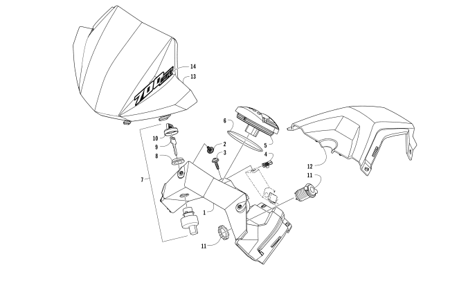 Parts Diagram for Arctic Cat 2017 ALTERRA 700 XT EPS INERNATIONAL ATV CONSOLE AND INSTRUMENT ASSEMBLY