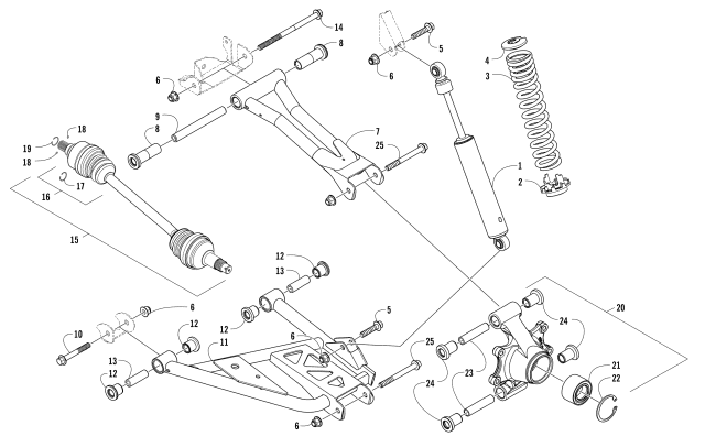 Parts Diagram for Arctic Cat 2017 ALTERRA 700 XT EPS ATV REAR SUSPENSION ASSEMBLY