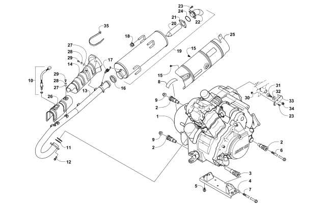 Parts Diagram for Arctic Cat 2017 ALTERRA 700 XT EPS INERNATIONAL ATV ENGINE AND EXHAUST