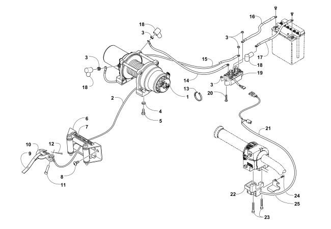 Parts Diagram for Arctic Cat 2015 XR 700 LTD ATV WINCH ASSEMBLY