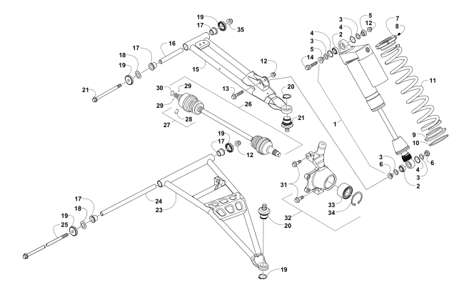 Parts Diagram for Arctic Cat 2017 WILDCAT SPORT XT EPS ATV FRONT SUSPENSION ASSEMBLY