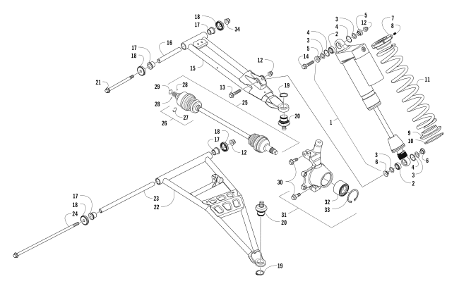 Parts Diagram for Arctic Cat 2017 WILDCAT SPORT XT EPS ATV FRONT SUSPENSION ASSEMBLY