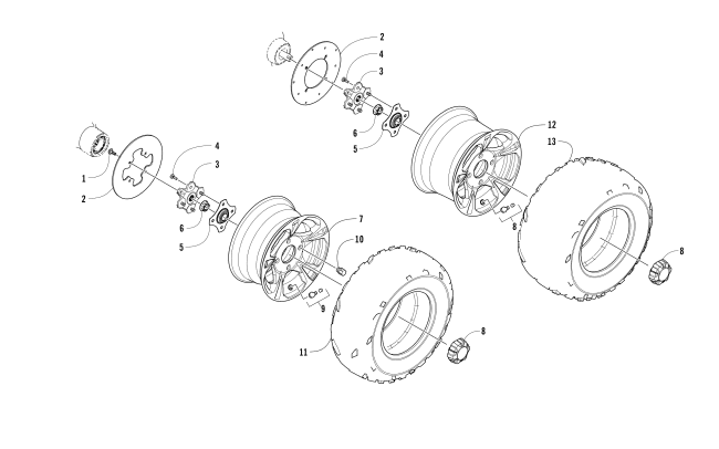 Parts Diagram for Arctic Cat 2017 PROWLER 700 XT ATV WHEEL AND TIRE ASSEMBLY