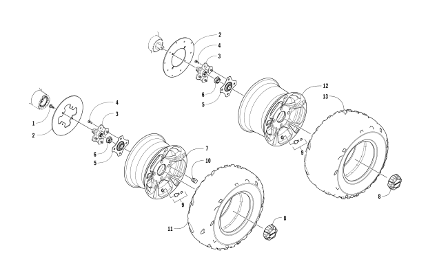 Parts Diagram for Arctic Cat 2017 PROWLER 700 XT ATV WHEEL AND TIRE ASSEMBLY