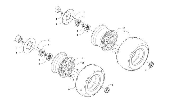 Parts Diagram for Arctic Cat 2017 700 HDX XT ATV WHEEL AND TIRE ASSEMBLY
