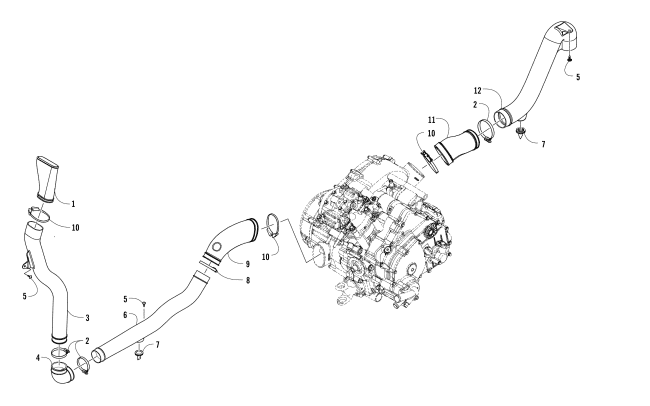 Parts Diagram for Arctic Cat 2017 HDX 500 XT ATV CASE/BELT COOLING ASSEMBLY