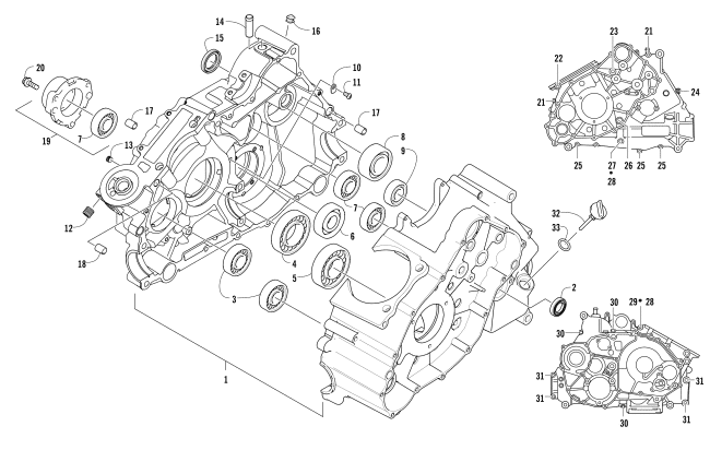 Parts Diagram for Arctic Cat 2017 TBX 700 EPS ATV CRANKCASE ASSEMBLY