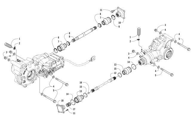 Parts Diagram for Arctic Cat 2017 HDX 500 XT ATV DRIVE TRAIN ASSEMBLY