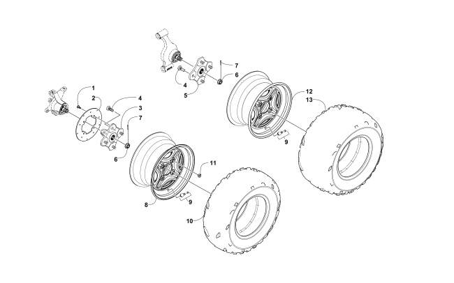 Parts Diagram for Arctic Cat 2017 TBX 700 EPS ATV WHEEL AND TIRE ASSEMBLY