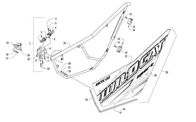 Parts Diagram for Arctic Cat 2017 WILDCAT SPORT LTD EPS ATV DOOR ASSEMBLY