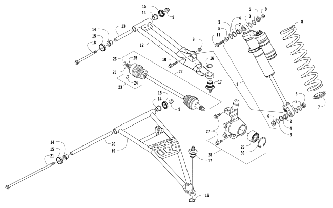 Parts Diagram for Arctic Cat 2017 WILDCAT SPORT LTD EPS ATV FRONT SUSPENSION ASSEMBLY