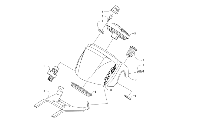 Parts Diagram for Arctic Cat 2017 ALTERRA TRV 550 XT EPS ATV INSTRUMENT POD ASSEMBLY