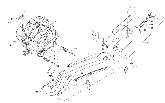 Parts Diagram for Arctic Cat 2017 ALTERRA TRV 550 XT EPS ATV ENGINE AND EXHAUST