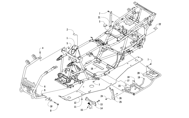 Parts Diagram for Arctic Cat 2017 ALTERRA TRV 500 ATV FRAME AND RELATED PARTS