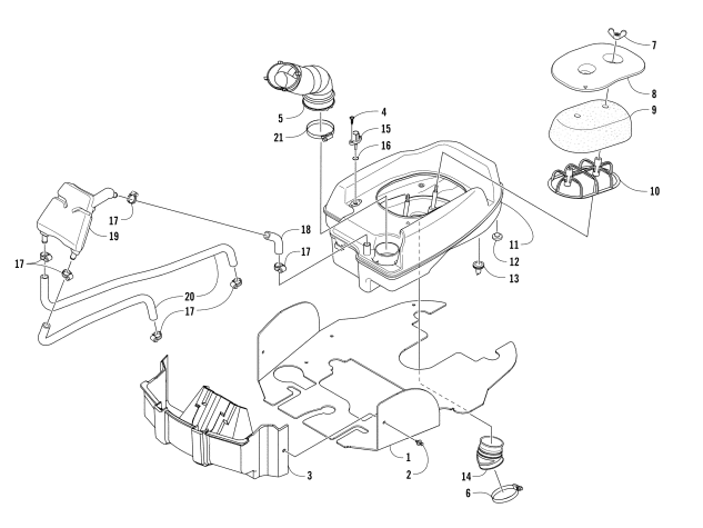 Parts Diagram for Arctic Cat 2017 ALTERRA TRV 1000 XT EPS ATV AIR INTAKE ASSEMBLY