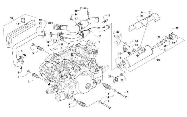 Parts Diagram for Arctic Cat 2017 ALTERRA TRV 1000 XT EPS ATV ENGINE AND EXHAUST