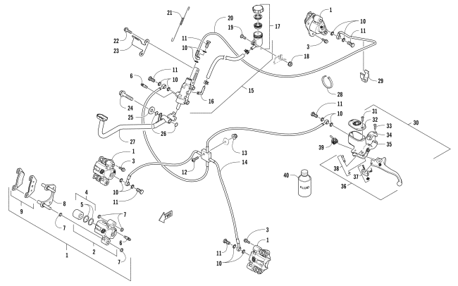 Parts Diagram for Arctic Cat 2017 ALTERRA TRV 1000 XT EPS ATV HYDRAULIC BRAKE ASSEMBLY