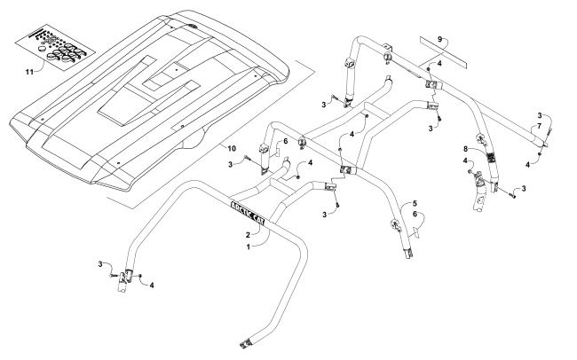 Parts Diagram for Arctic Cat 2015 WILDCAT 4X LTD ATV ROPS ASSEMBLY