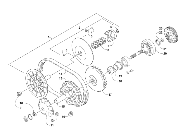Parts Diagram for Arctic Cat 2018 ALTERRA VLX 700 ATV TRANSMISSION ASSEMBLY