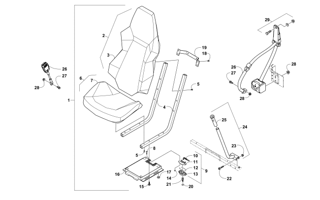 Parts Diagram for Arctic Cat 2017 WILDCAT SPORT XT EPS ATV SEAT ASSEMBLY