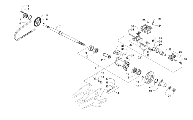 Parts Diagram for Arctic Cat 2015 90 2X4 UTILITY ATV REAR AXLE AND BRAKE ASSEMBLY