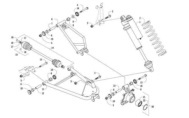 Parts Diagram for Arctic Cat 2017 WILDCAT SPORT SE EPS ATV REAR SUSPENSION ASSEMBLY