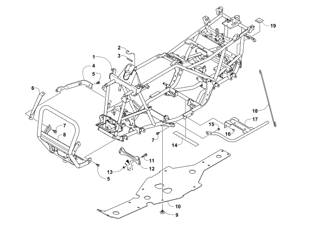 Parts Diagram for Arctic Cat 2017 VLX 700 ATV FRAME AND RELATED PARTS