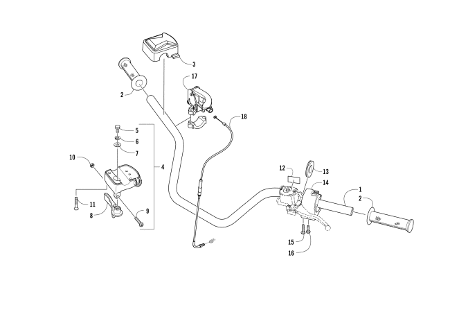 Parts Diagram for Arctic Cat 2018 ALTERRA VLX 700 ATV HANDLEBAR ASSEMBLY