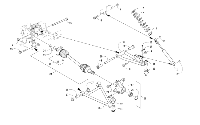 Parts Diagram for Arctic Cat 2018 ALTERRA VLX 700 EPS ATV FRONT SUSPENSION ASSEMBLY
