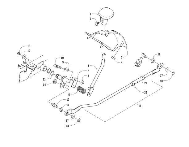 Parts Diagram for Arctic Cat 2018 ALTERRA VLX 700 EPS ATV SHIFT LEVER ASSEMBLY