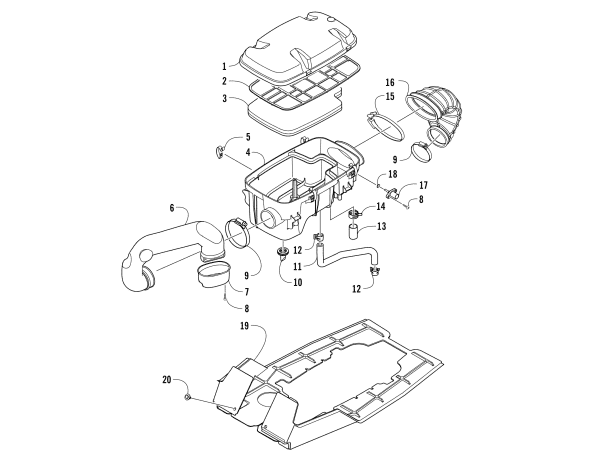 Parts Diagram for Arctic Cat 2018 ALTERRA VLX 700 ATV AIR INTAKE ASSEMBLY