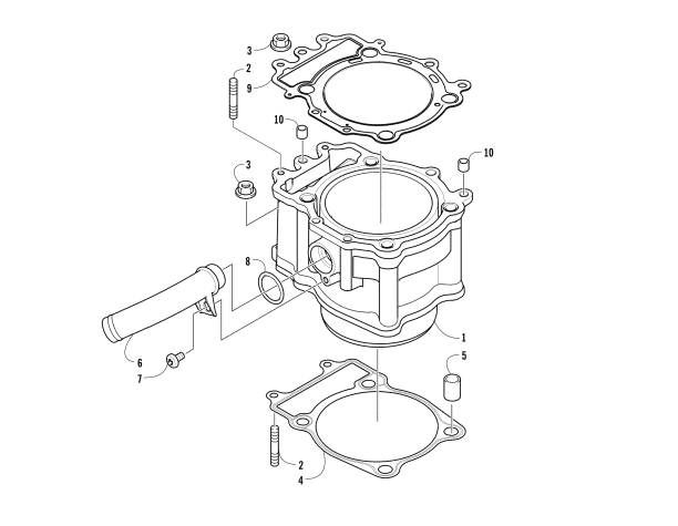 Parts Diagram for Arctic Cat 2017 VLX 700 ATV CYLINDER ASSEMBLY