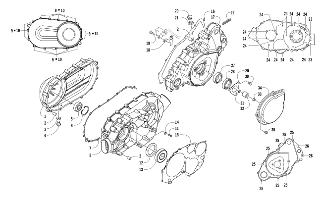 Parts Diagram for Arctic Cat 2017 VLX 700 ATV CLUTCH/V-BELT/MAGNETO COVER ASSEMBLY