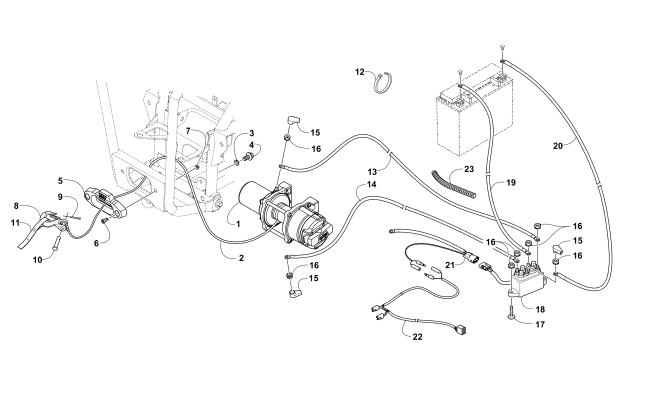 Parts Diagram for Arctic Cat 2017 WILDCAT SPORT SE EPS ATV WINCH ASSEMBLY