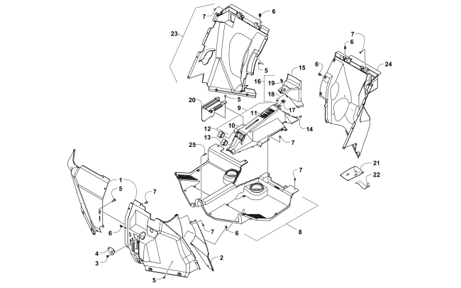 Parts Diagram for Arctic Cat 2017 WILDCAT SPORT SE EPS ATV CONSOLE AND FLOOR PANEL ASSEMBLY