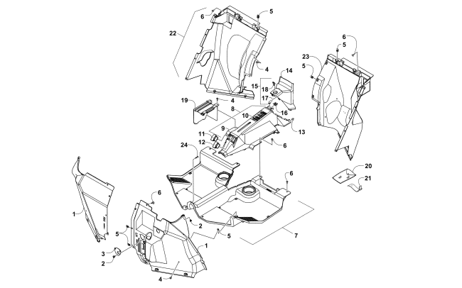 Parts Diagram for Arctic Cat 2017 WILDCAT TRAIL SE EPS ATV CONSOLE AND FLOOR PANEL ASSEMBLY