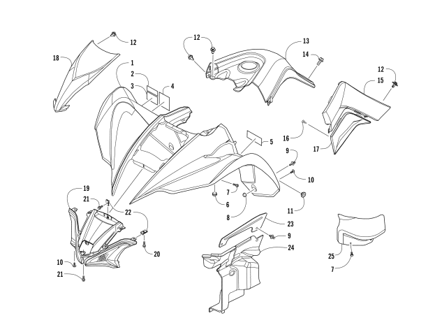 Parts Diagram for Arctic Cat 2018 XC 450 EFI ATV FRONT BODY ASSEMBLY