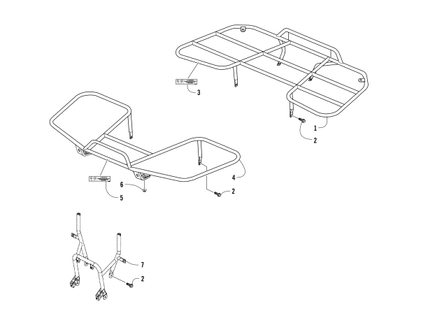 Parts Diagram for Arctic Cat 2018 150 UTILITY ATV RACKS AND BUMPER ASSEMBLY